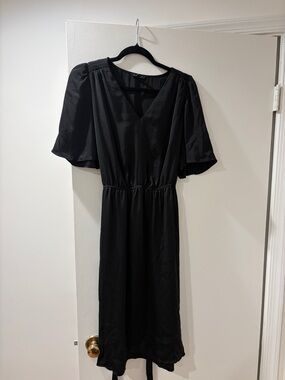 Banana Republic Black Midi V-Neck Dress